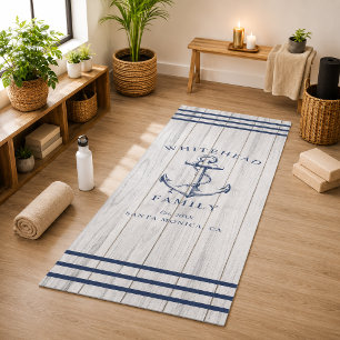Nautisch familieanker wit hout yogamat