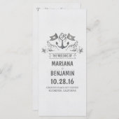 Nautisch geschilderd anker bruiloft programma's (Voorkant / Achterkant)