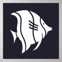 nautisch gestreepte FISH silhouette |
