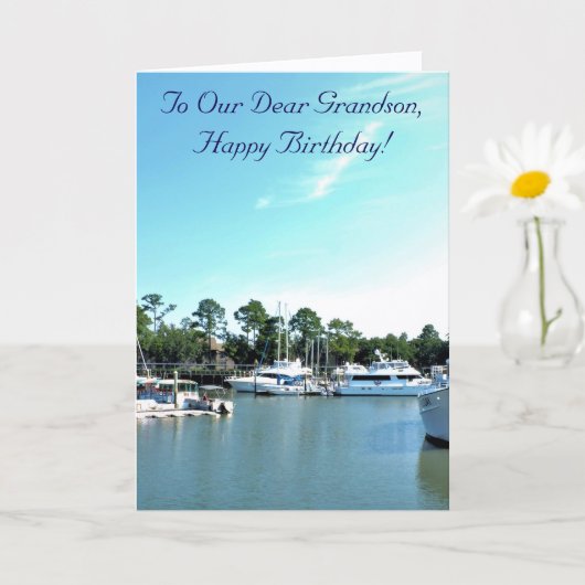 Nautisch & Geweldige, kleinzoon Verjaardag Kaart (Kleine Plant)