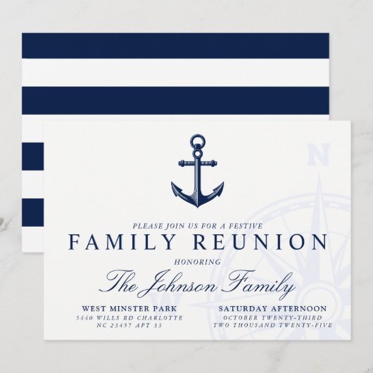 Nautisch |  gezinshereniging van Anchor Kaart (Voorkant / Achterkant)