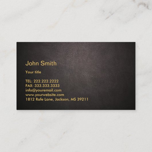 Nautisch goud Anker hout en leder Visitekaartje (Achterkant)