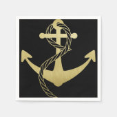 Nautisch goud en zwarte partij servetten (Voorkant)