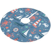 Nautisch grafisch patroon kerstboom rok (Gekanteld)