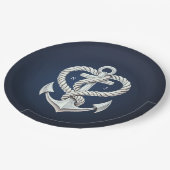 Nautisch Hart Touw Anker Kust Marine Trouw Papieren Bordje (Gekanteld)