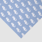 Nautisch hemelblauw zeepaard tissuepapier (Detail)