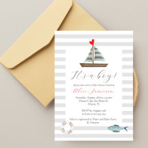 Nautisch Het Is Een Jongen Aquarel Baby Shower