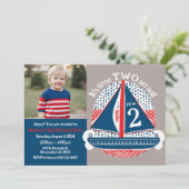 Nautisch Het is tijd Twee Set Sail Boys 2e Verjaar Kaart (Staand voorkant)