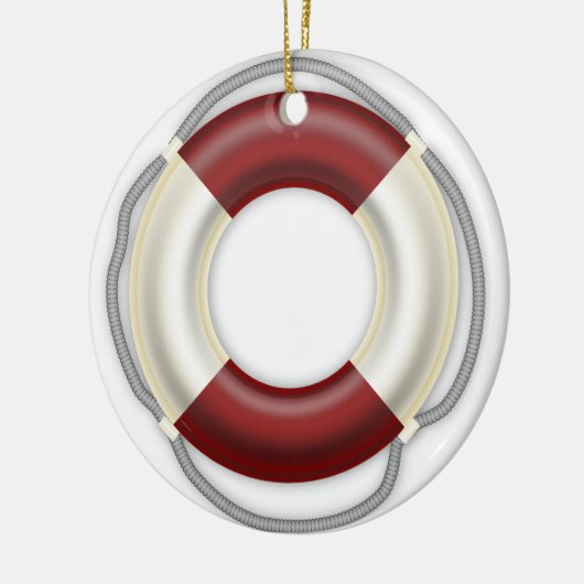 Nautisch kerst ornament reddingsboei (Links)