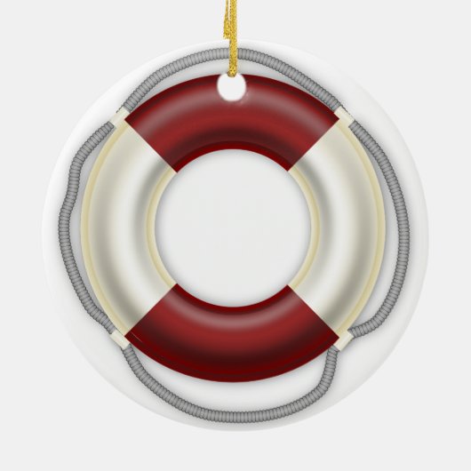 Nautisch kerst ornament reddingsboei (Achterkant)