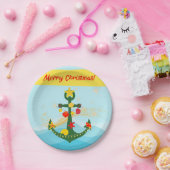 nautisch kerstanker papieren bordje (Feest)