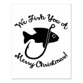Nautisch kerstfeest | Vis en haak Rubberstempel (Afrduk)
