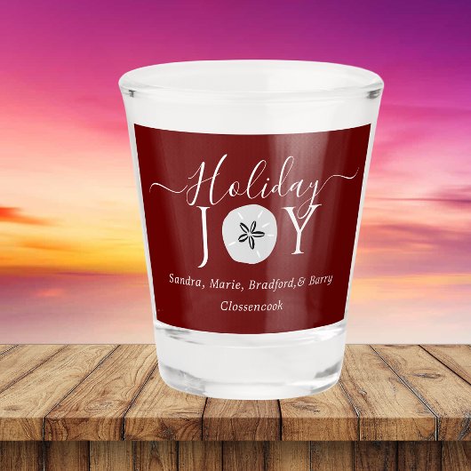 Nautisch kerstmis: Bourgogne Wine Red Sand dollar Shot Glas