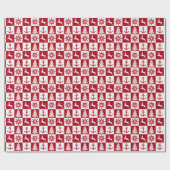 Nautisch kerstpatroon cadeaupapier (Vlak)