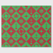 Nautisch kerstpatroon cadeaupapier (Vlak)