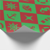 Nautisch kerstpatroon cadeaupapier (Hoek)