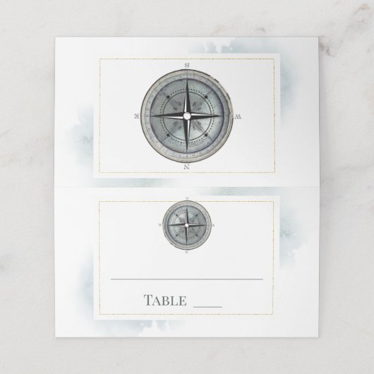 nautisch kompas bruiloft (Buitenkant ongevouwen)