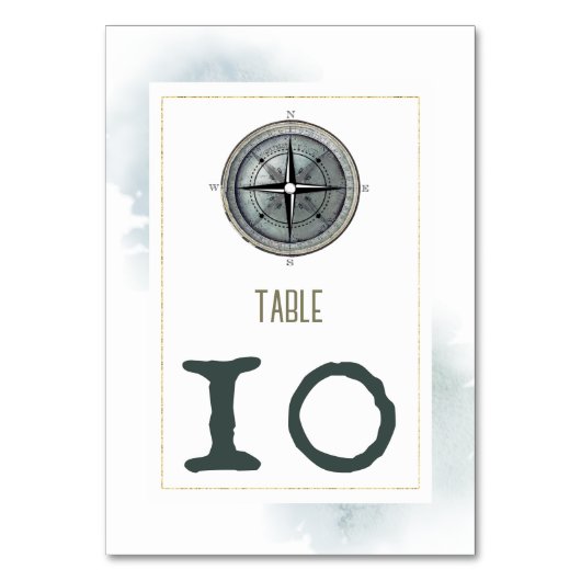 nautisch kompas bruiloft kaart (Voorkant)