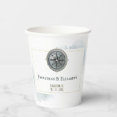 nautisch kompas bruiloft papieren bekers (Voorkant)