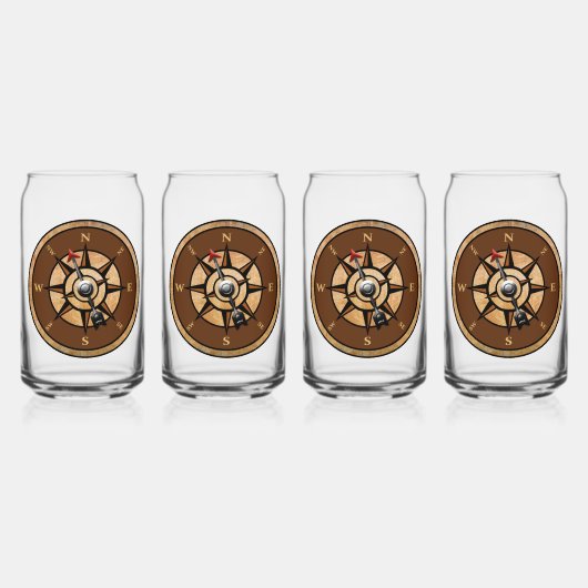 Nautisch kompas ontwerp blikvorm glas (Voorkant)