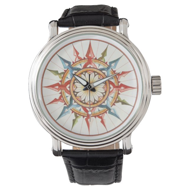 nautisch kompas roos horloge (Voorkant)
