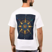 Nautisch Kompas Roos T-Shirt (Achterkant)