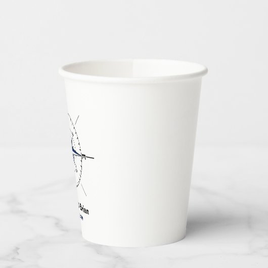 Nautisch kompas strand bruiloft gepersonaliseerd papieren bekers (Links)