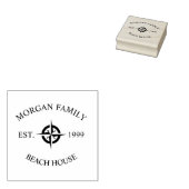 Nautisch kompas strandhuis 	rubberstempel (Gestempeld)