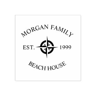 Nautisch kompas strandhuis 	rubberstempel