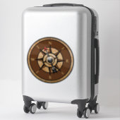 Nautisch kompasontwerp noord zuidoost west sticker (Koffer)