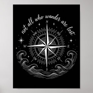 Nautisch kompasroos ontwerp met inspirerend poster