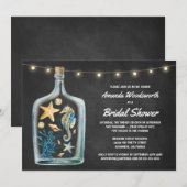 Nautisch krijtbord bruids douche uitnodigingen (Voorkant / Achterkant)