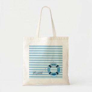 Nautisch, Lichtblauwe Strepen Tote Bag