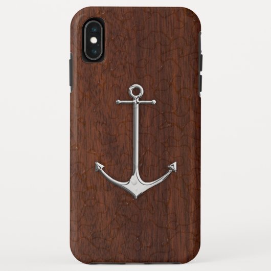 Nautisch mahogany Anchor Steel Case-Mate iPhone Case (Achterkant)