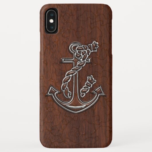 Nautisch mahogany Anchor Steel Case-Mate iPhone Case (Achterkant)
