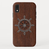 Nautisch mahogany Anchor Steel Case-Mate iPhone Case (Achterkant)