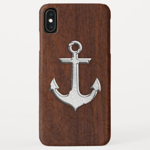 Nautisch mahogany Anchor Steel iPhone XS Max Hoesje