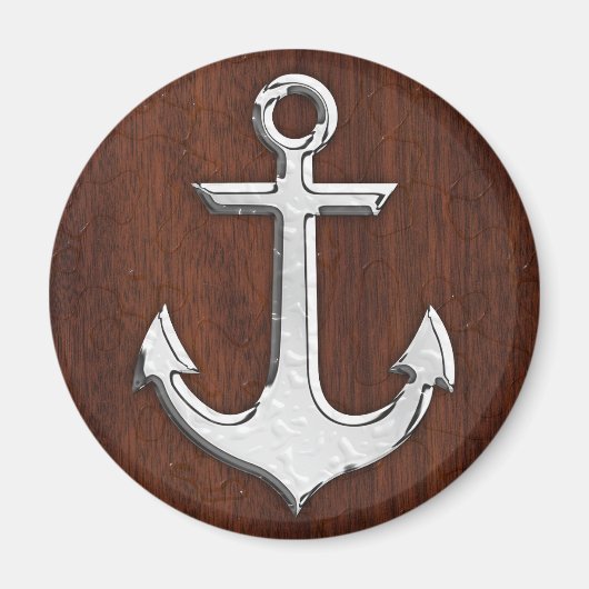 Nautisch mahogany Anchor Steel Magneet (Voorkant)
