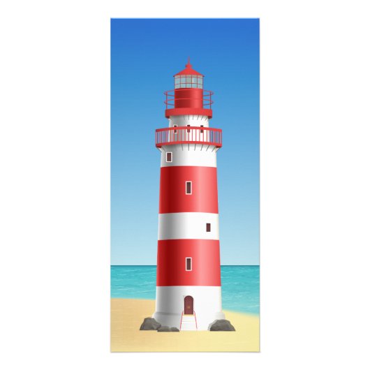 Nautisch Menu Strand Trouwen Vuurtoren Oceaan (Achterkant)