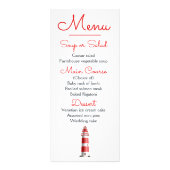 Nautisch Menu Strand Trouwen Vuurtoren Rood (Voorkant)