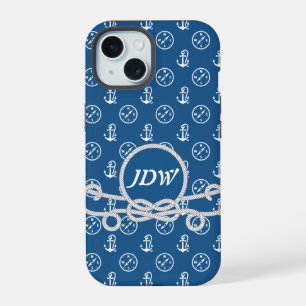 Nautisch Monogram Mobiele Telefoon Hoesje iPhone 15 Hoesje