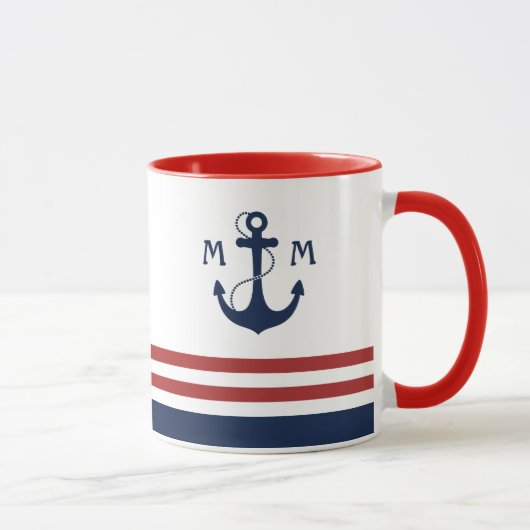 Nautisch monogram mok (Rechts)