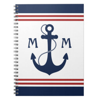 Nautisch monogram notitieboek
