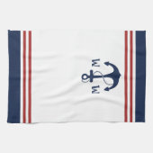 Nautisch monogram theedoek (Horizontaal)