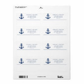 Nautisch monogram voor anker etiket (Full Sheet)