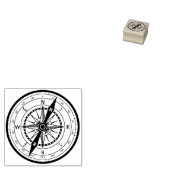 Nautisch navigatiekompas 1x1 	rubberstempel (Gestempeld)