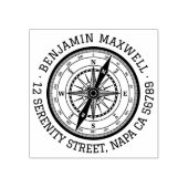 Nautisch Navigatiekompas Rond Adres Rubberstempel (Afrduk)