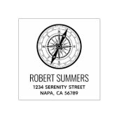 Nautisch Navigatiekompasadres Rubberstempel (Afrduk)