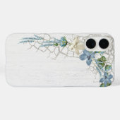 Nautisch net en bloemen op witgekalkt hout Case-Mate iPhone case (Achterkant (horizontaal))