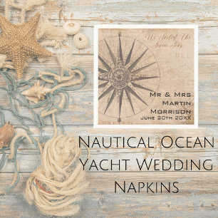 Nautisch Oceaan Jacht Bruiloft Servet